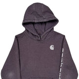 Age 12-14 Carhartt Spellout Hoodie - Large Gray Cotton