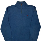 Polo By Ralph Lauren 1/4 Zip - 2XL Blue Cotton
