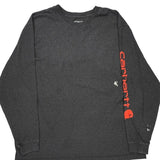 Carhartt Spellout Long Sleeve T-Shirt - 2XL Grey Cotton
