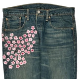 Levis Floral 501 Jeans - 34W US 10 Pink Cotton