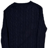 Polo By Ralph Lauren Cable Knit Sweater - Small Navy Cotton