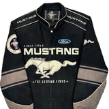 Mustang Fordham Ford Nascar Bomber Jacket - Medium Black Cotton