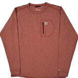 Carhartt Long Sleeve T-Shirt - 2XL Red Polyester