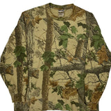 Jerzees Camo Long Sleeve T-Shirt - Large Green Cotton
