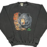 Bear Print Red Head Graphic Sweatshirt - Medium Black Cotton