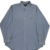 Ralph Lauren Striped Shirt - Large Blue Cotton