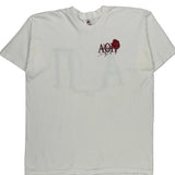 Single Stitch Greek Letters Fruit Of The Loom Graphic T-Shirt - XL White Cotton