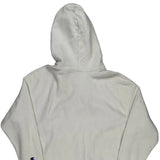 Vintage Reverse Weave Champion Hoodie - Large Cream Cotton