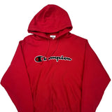 Reverse Weave Champion Spellout Hoodie - XL Red Cotton