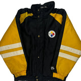 Steelers Nfl Football Jacket - Large Black Nylon