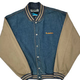 Amerhart Logo Tri-Mountain Varsity Jacket - XL Beige Cotton