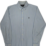 Ralph Lauren Striped Shirt - Medium Blue Cotton
