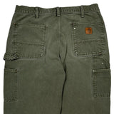 Carhartt Double Knee Carpenter Trousers - 34W 34L Green Cotton