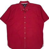 Tommy Hilfiger Short Sleeve Shirt - XL Red Cotton