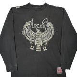 Large Graphic Print On Front Akademiks Graphic Long Sleeve T-Shirt - 2XL Black Cotton