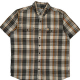 Carhartt Checked Short Sleeve Shirt - XL Brown Cotton
