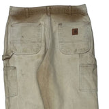 Carhartt Carpenter Pants - 33W 34L Beige Cotton