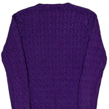 Ralph Lauren Sport Cable Knit Sweater - Large Purple Cotton