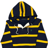 Polo By Ralph Lauren Striped Hoodie - Medium Navy Cotton