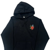 Floral Design Santa Cruz Graphic Hoodie - Medium Black Cotton