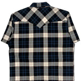 Levis Checked Short Sleeve Shirt - Small Blue Cotton