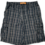 Lee Checked Cargo Shorts - 32W 10L Gray Cotton