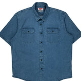 Wrangler Denim Shirt - XL Blue Cotton