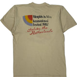 Memphis In May International Festival 1982 Screen Stars Single Stitch T-Shirt - Medium Cream Cotton Blend