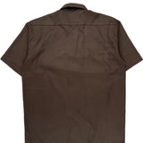 Dickies Short Sleeve Shirt - Large Brown Polyester Blend