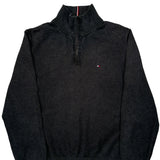 Tommy Hilfiger 1/4 Zip - Large Black Cotton