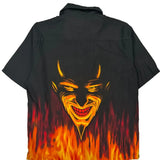 Flaming Devil Graphic Easy St Graphic Short Sleeve Shirt - XL Black Cotton
