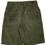 Baggy Quiksilver Cord Shorts - 30W 10L Green Cotton