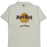Single Stitch Hard Rock Cafe Graphic T-Shirt - Small White Cotton