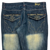 Brooklyn Express Contrast Stitch Jeans - 36W 34L Dark Wash Cotton