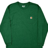 Carhartt Long Sleeve T-Shirt - XL Green Cotton