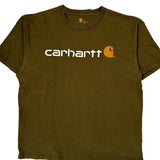 Carhartt Spellout T-Shirt - XL Green Cotton