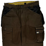 Cat Double Knee Cargo Pants - 32W 30L Black Cotton