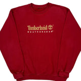 Timberland Spellout Sweatshirt - Large Red Cotton