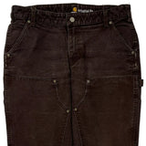 Carhartt Double Knee Carpenter Pants - 33W 31L Brown Cotton