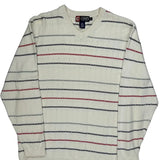 Chaps Ralph Lauren Striped Sweater - Medium Blue Cotton