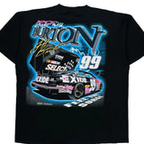 Jeff Burton Tultex Nascar T-Shirt - 2XL Black Cotton