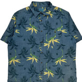 Croft & Barrow Floral Hawaiian Shirt - XL Blue Cotton