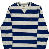 Tommy Hilfiger Striped Long Sleeve T-Shirt - Small Blue Cotton