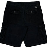 Southpole Cargo Shorts - 34W 10L Black Cotton