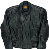Protech Motorcycle Leather Jacket - Medium Black Leather