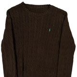 Polo By Ralph Lauren Cable Knit Sweater - Medium Brown Cotton