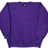 Starter Sweatshirt - Large Purple Cotton