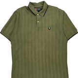 Chaps Ralph Lauren Striped Polo Shirt - Large Green Cotton