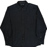 Quiksilver Striped Shirt - Large Black Cotton