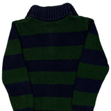 Age 7 Polo By Ralph Lauren Striped 1/4 Zip - Small Green Cotton